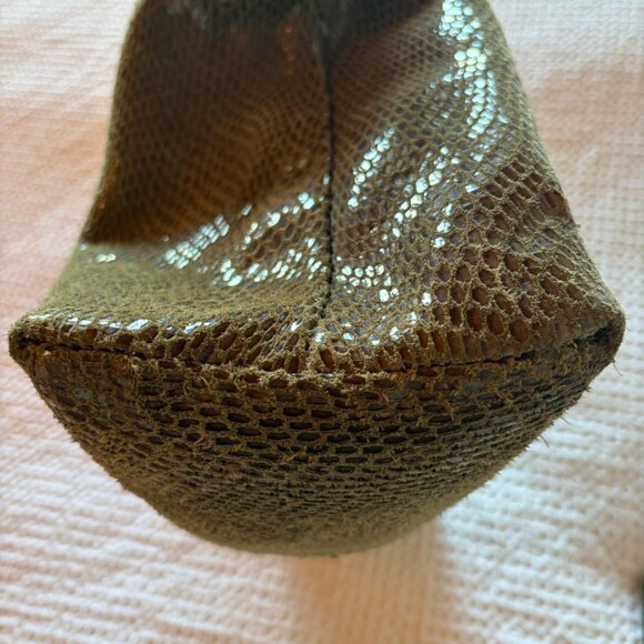 Sorial New York Olive Green Snakeskin Leather Tote + Matching Crossbody Pouch - Picture 8 of 8